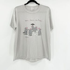 Vintage Vancouver Bear Graphic Tee Womens‎ Size L Gray Crew Neck Short Sleeve